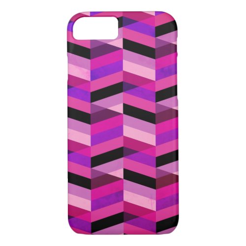Abstract ChevronHerringbone  Purples  Violet iPhone 87 Case