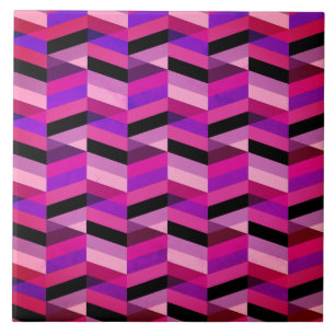 Abstract Chevron/Herringbone Purples & Violet Ceramic Tile