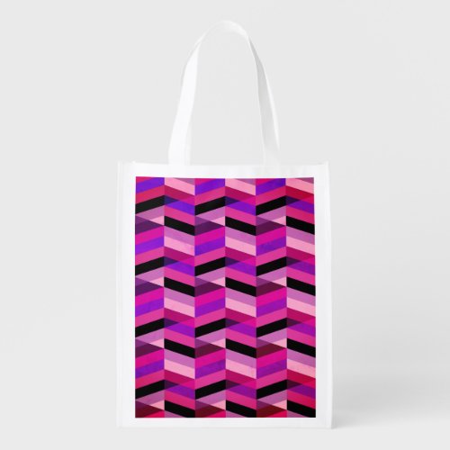 Abstract ChevronHerringbone  Purples  Violet Grocery Bag