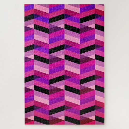 Abstract ChevronHerringbone  Purples  Violet Jigsaw Puzzle