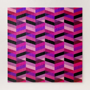 Abstract Chevron/Herringbone Purples & Violet Jigsaw Puzzle