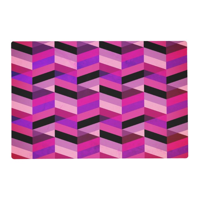 Abstract Chevron/Herringbone | Purples & Violet Placemat (Front)