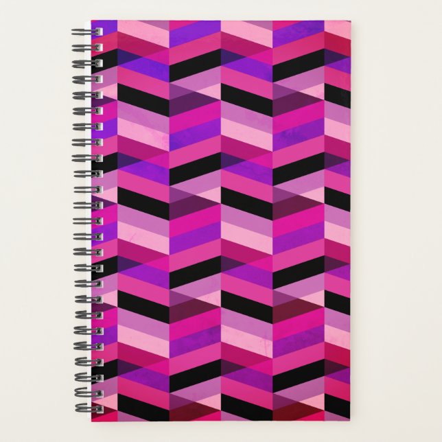 Abstract Chevron/Herringbone | Purples & Violet Planner (Front)