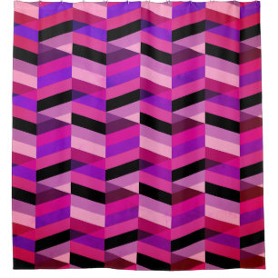 Abstract Chevron/Herringbone   Purples & Violet Shower Curtain