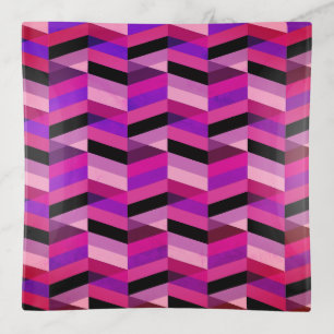 Abstract Chevron/Herringbone Purples & Violet Trinket Tray