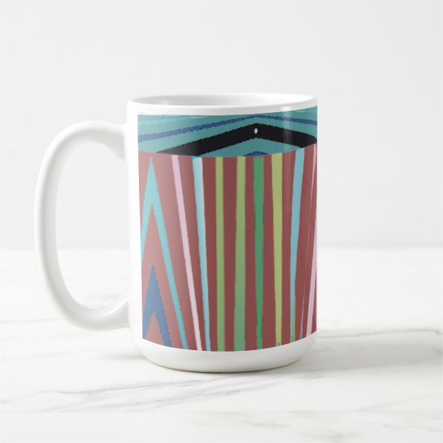Abstract Chevron Vertical Stripe Dusty Rose Coffee Mug (Left)