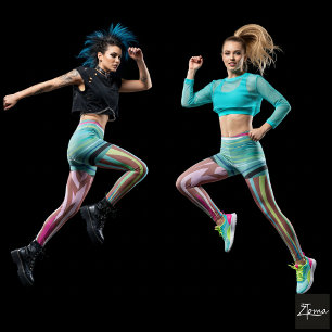 Abstract Chevron Vertical Stripe Dusty Rose Leggings