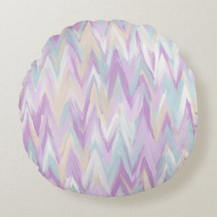 Abstract Chevrons Round Pillow