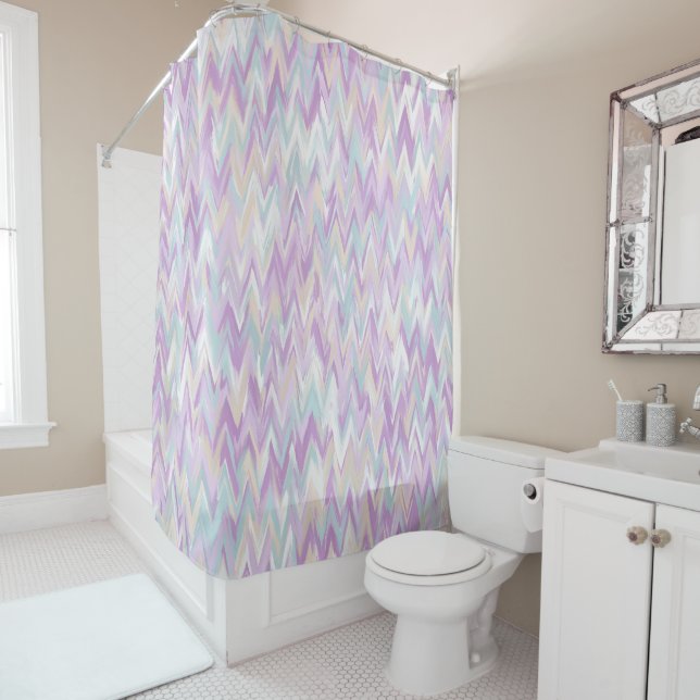 Abstract Chevrons Shower Curtain (In Situ)