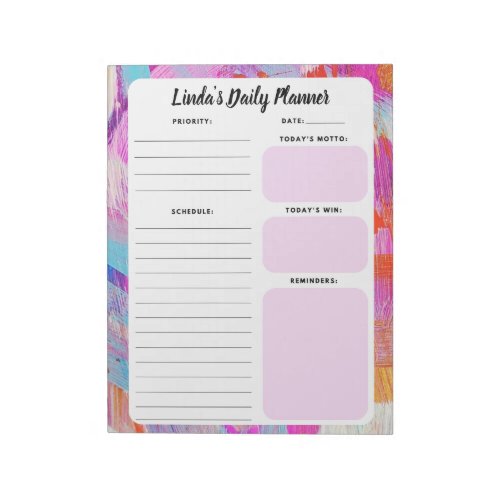 Abstract Chic Daily To_Do List Notepad