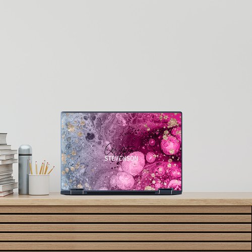 Abstract Chic Luxury Glam Marble Pour Paint  HP Laptop Skin