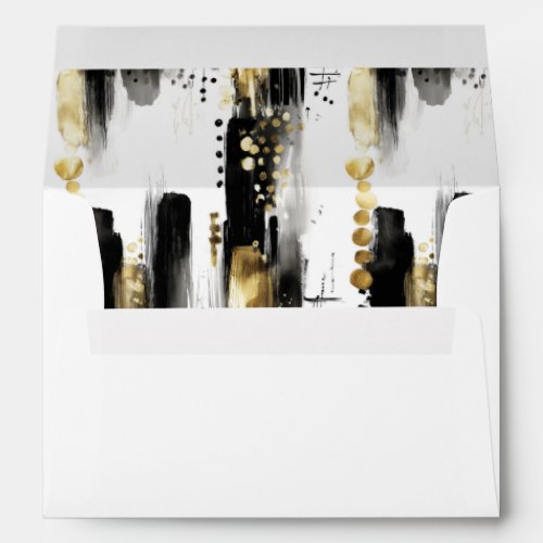 Abstract Chic Modern Black and Gold Bow Party