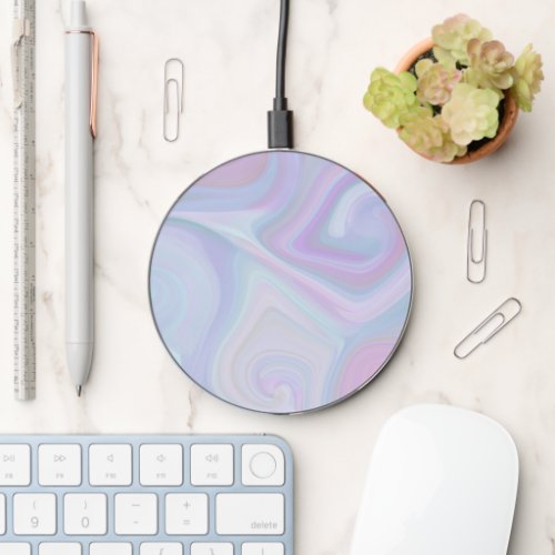 Abstract Chic Purple and Blue Modern Inspirivity Wireless Charger
