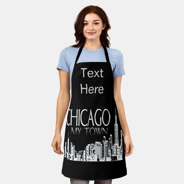 Abstract Chicago Design add text, Apron (Worn)