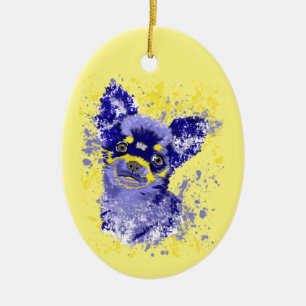 Abstract Chihuahua Ceramic Ornament
