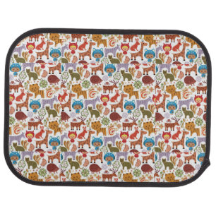 Abstract Child and Animals Pattern Car Floor Mat