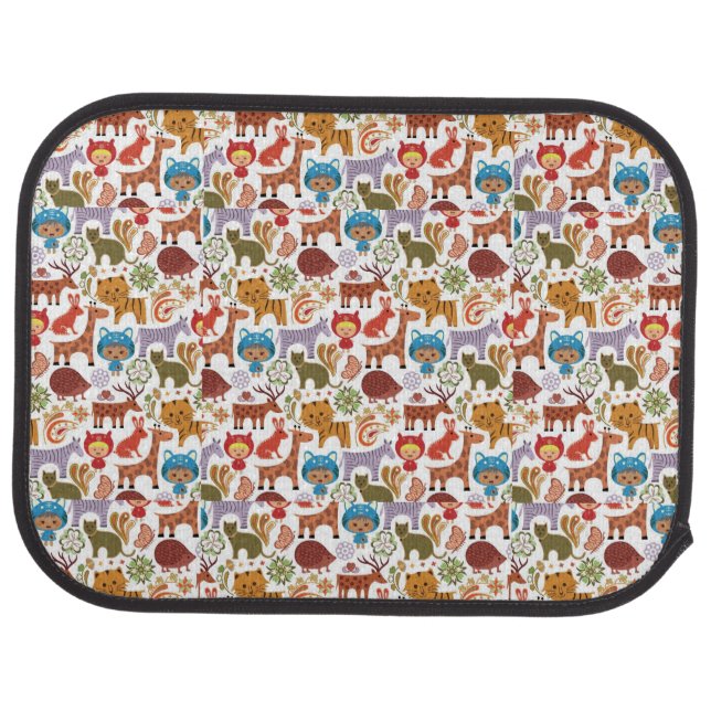 Abstract Child and Animals Pattern Car Floor Mat (Rear)