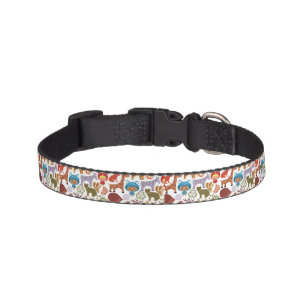 Abstract Child and Animals Pattern Pet Collar