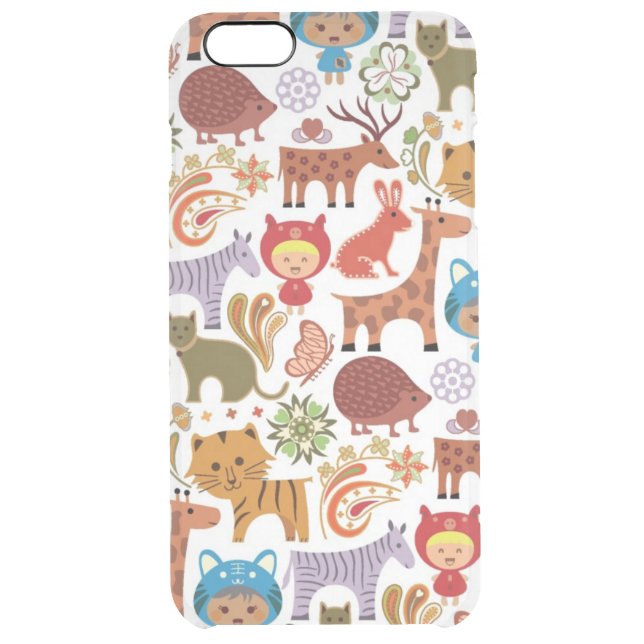 Abstract Child and Animals Pattern Uncommon iPhone Case (Back)
