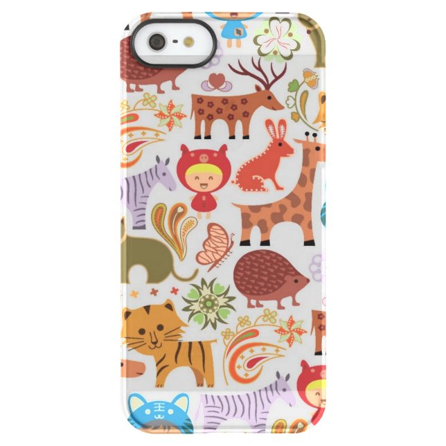 Abstract Child and Animals Pattern Uncommon iPhone Case (Back)