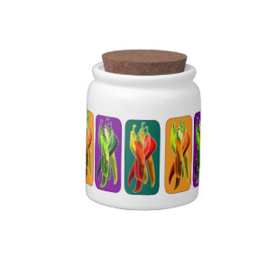 Abstract Chiles Candy Jar