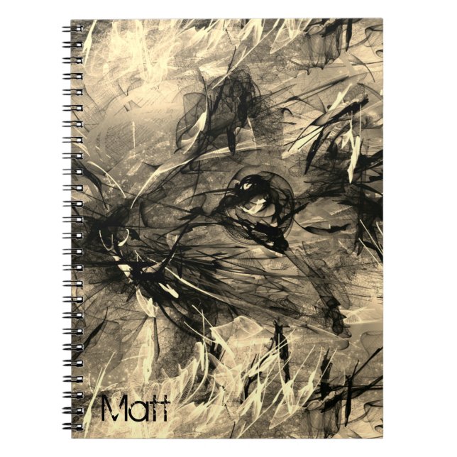 Abstract Chinese Rat Year Zodiac Birthday Name NB Notebook (Front)