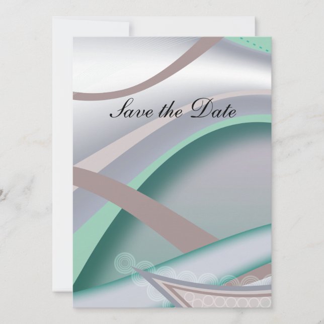 Abstract Chocolate  Mint Save The Date (Front)
