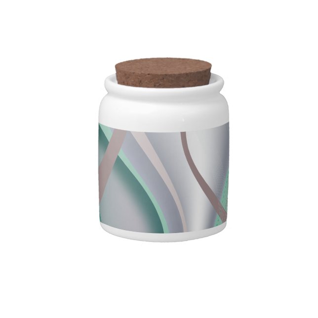 Abstract Chocolate Mint Tornado Candy Jar (Front)