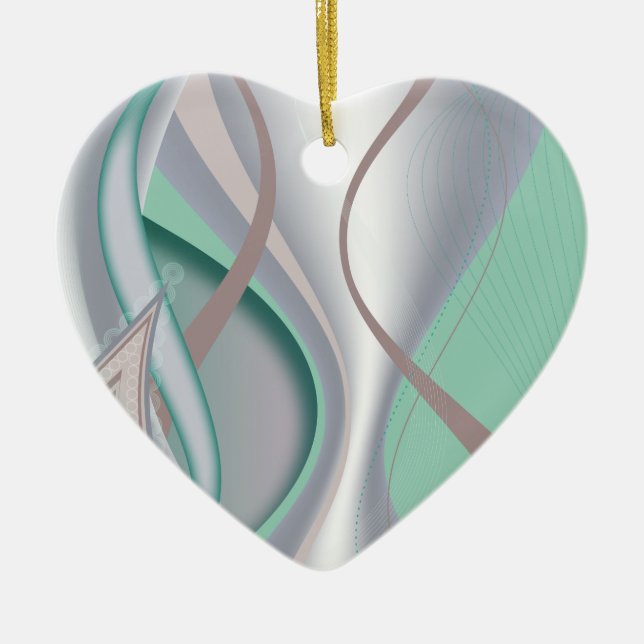 Abstract Chocolate Mint Tornado Ceramic Ornament (Front)