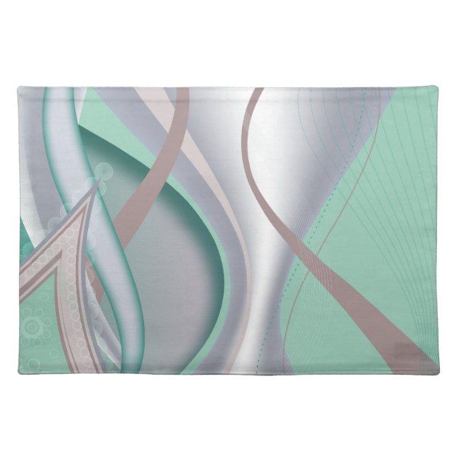 Abstract Chocolate Mint Tornado Cloth Placemat (Front)