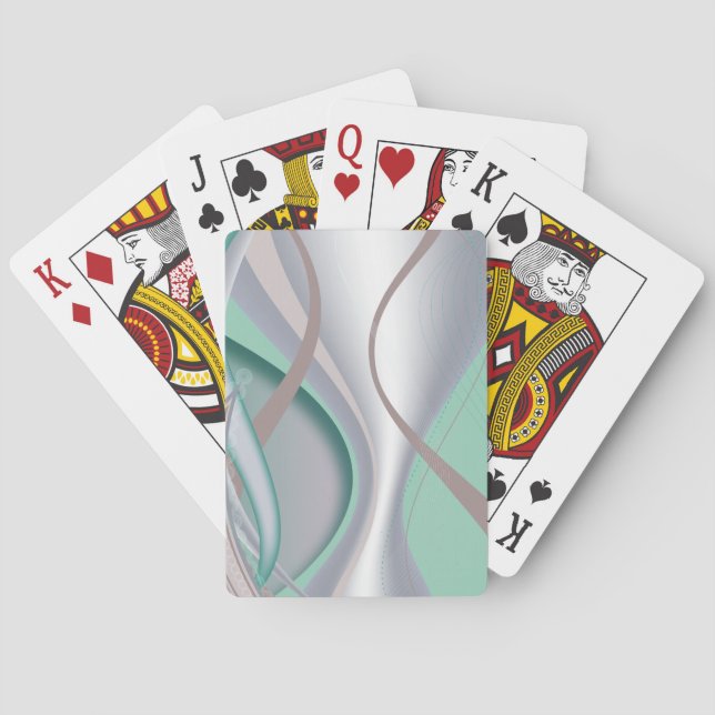 Abstract Chocolate Mint Tornado Poker Cards (Back)