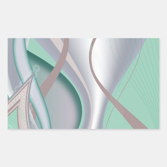 Abstract Chocolate Mint Tornado Rectangular Sticker (Front)