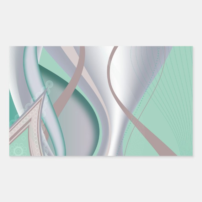 Abstract Chocolate Mint Tornado Rectangular Sticker (Front)