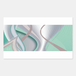 Abstract Chocolate Mint Tornado Rectangular Sticker