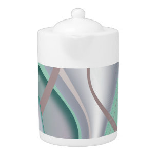 Abstract Chocolate Mint Tornado Teapot