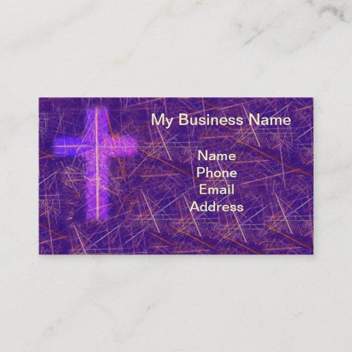 Customizable Abstract Christian Background with Glowing Cross Business Card