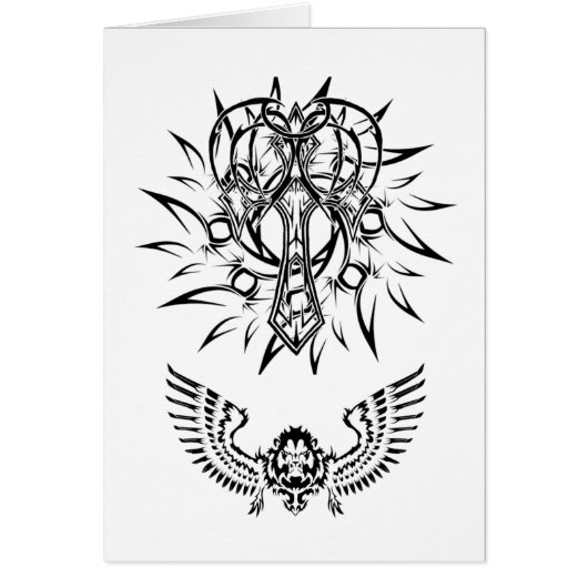 Abstract Christian Tribal Tattoo Design Cards (Front)