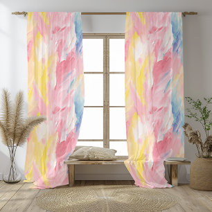 Abstract Christmas Acrylic & Watercolor Texture Sheer Curtains
