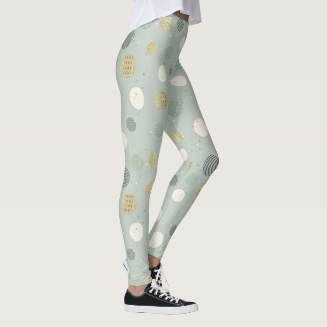 Abstract Christmas Balls Seamless Pattern Leggings (Right)