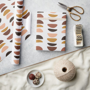 Abstract Christmas Beige Minimalistic Wrapping Paper