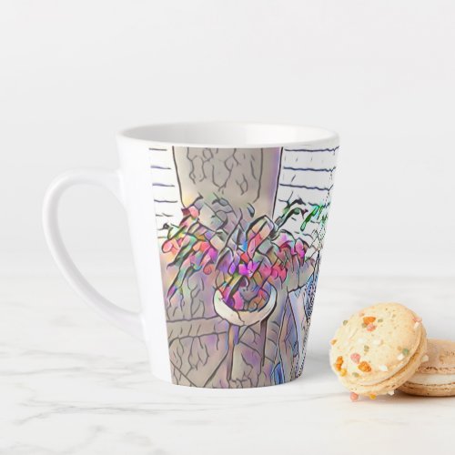 Abstract Christmas Cactus Latte Mug