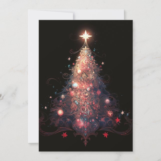 Abstract Christmas Cards - Pretty Christmas Tree (Front)