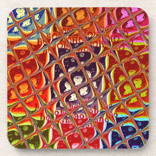 Abstract Christmas Colors Collection. Beverage Coaster