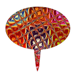 Abstract Christmas Colors Collection. Cake Topper