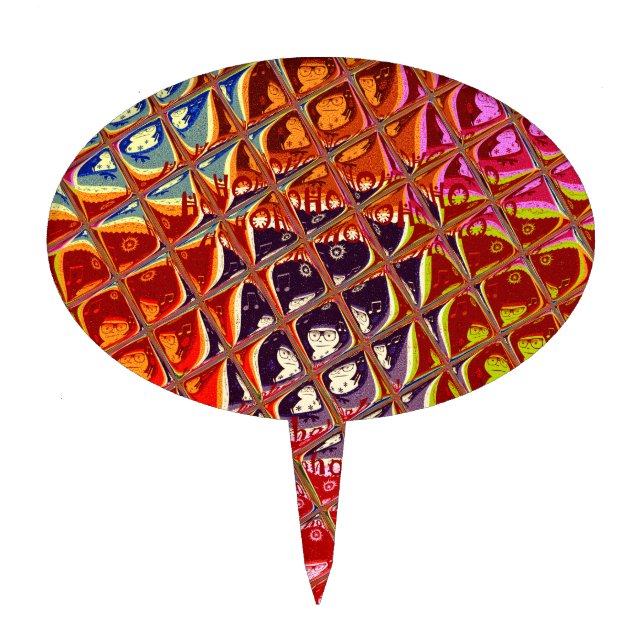 Abstract Christmas Colors Collection. Cake Topper (Front)