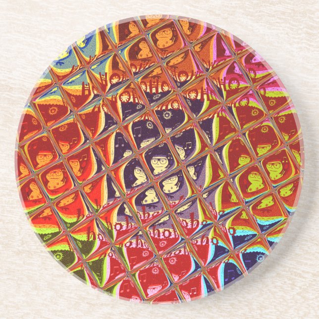 Abstract Christmas Colors Collection. Drink Coaster (Front)