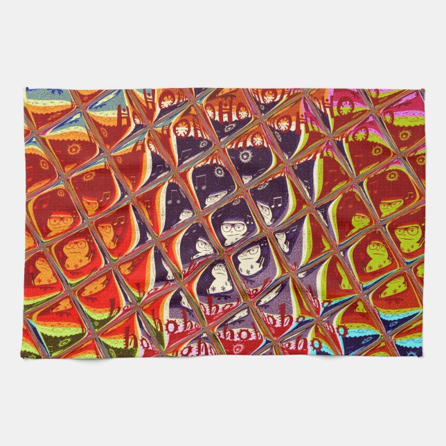 Abstract Christmas Colors Collection. Kitchen Towel (Horizontal)