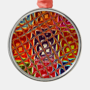 Abstract Christmas Colors Collection. Metal Ornament