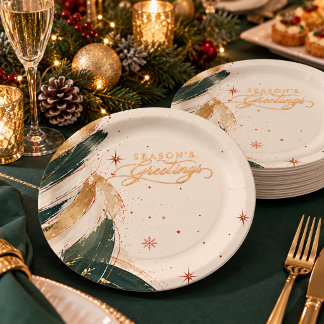 Abstract Christmas Corporate Holiday Party Plates