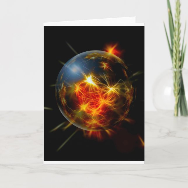 Abstract Christmas Decoration Ball Holiday Card (Front)